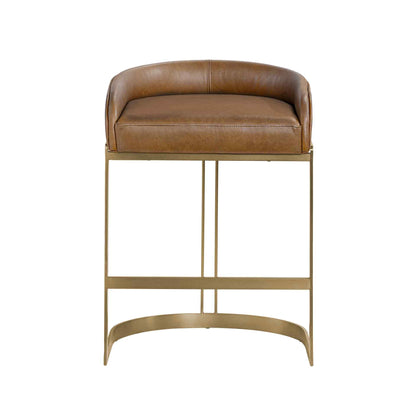 Hollyfield Leather Seat Counter Stool