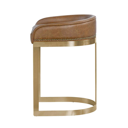 Hollyfield Leather Seat Counter Stool