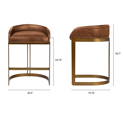 Hollyfield Leather Seat Counter Stool