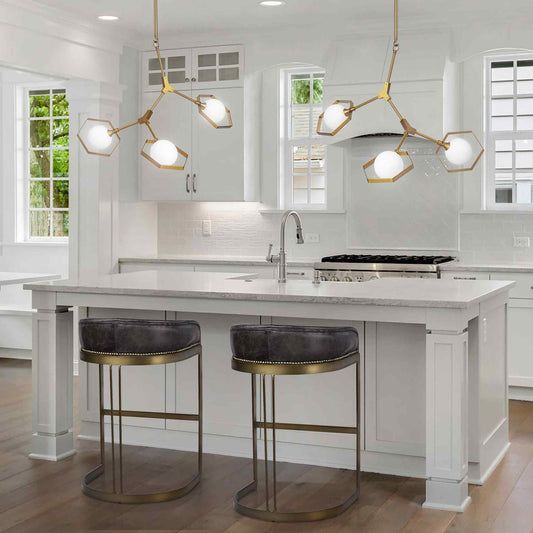 Hollyfield Leather Seat Counter Stool