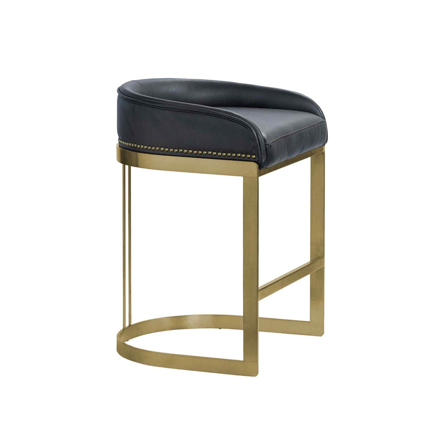 Hollyfield Leather Seat Counter Stool