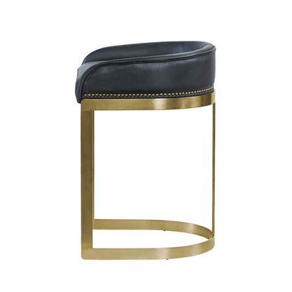 Hollyfield Leather Seat Counter Stool