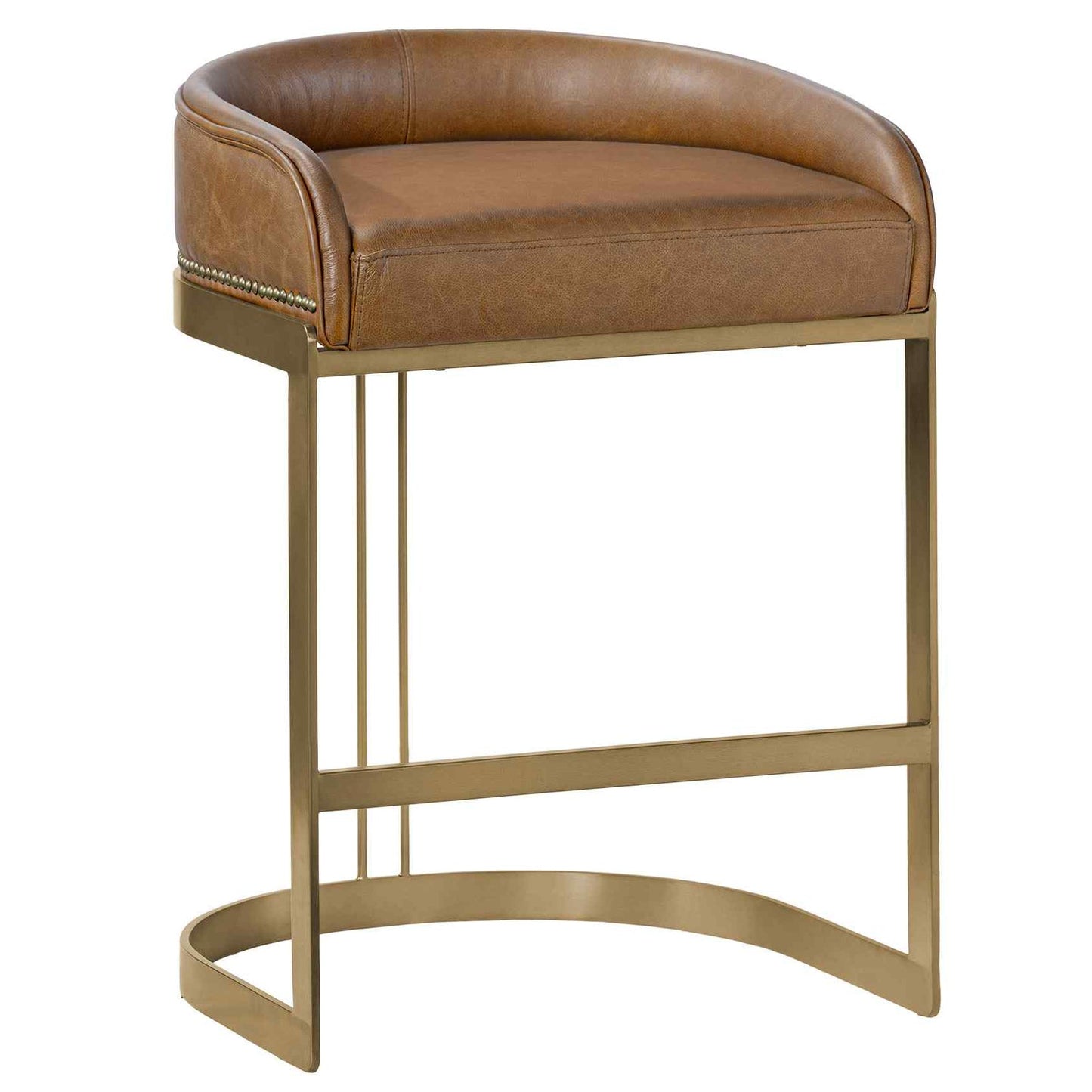 Hollyfield Leather Seat Counter Stool
