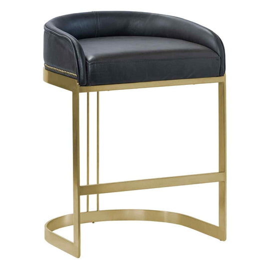 Hollyfield Leather Seat Counter Stool