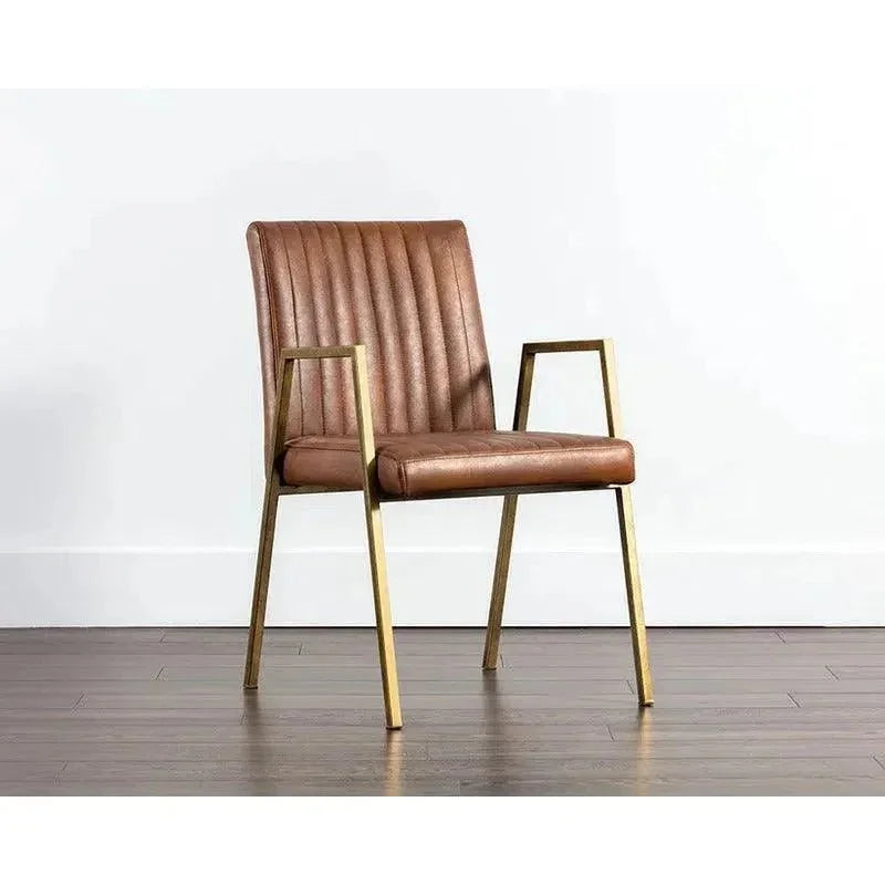 Homer Leather Dining Armchair - LOOMLAN - SUNPAN - Dining Chairs