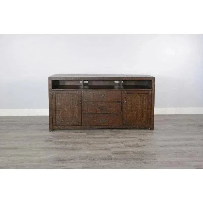 Homestead 66" TV Console Dark Brown - LOOMLAN - Sunny D - TV Stands & Media Centers