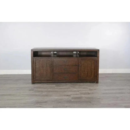 Homestead 66" TV Console Dark Brown - LOOMLAN - Sunny D - TV Stands & Media Centers