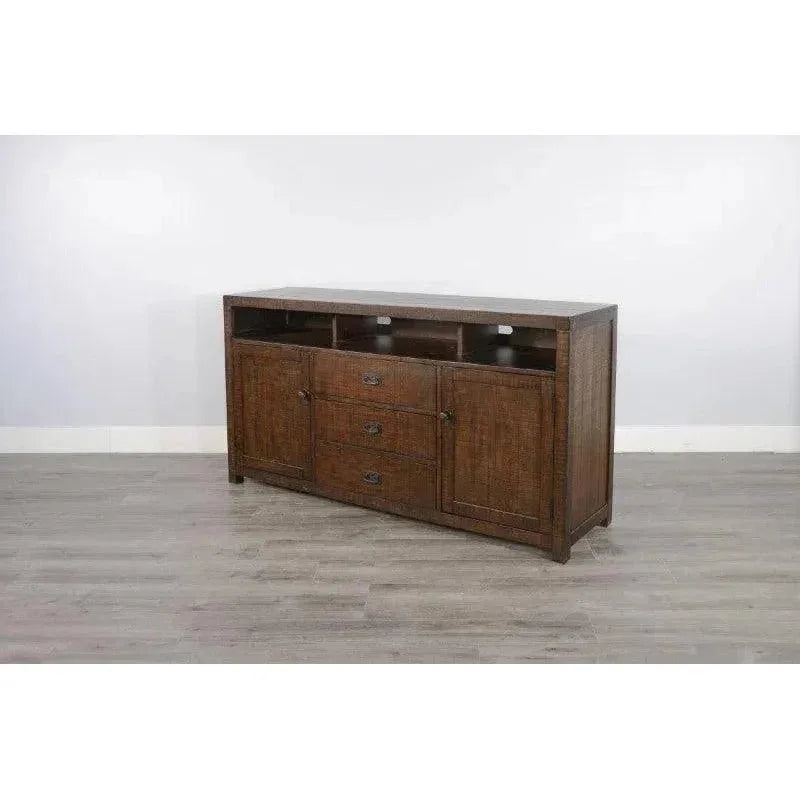 Homestead 66" TV Console Dark Brown - LOOMLAN - Sunny D - TV Stands & Media Centers