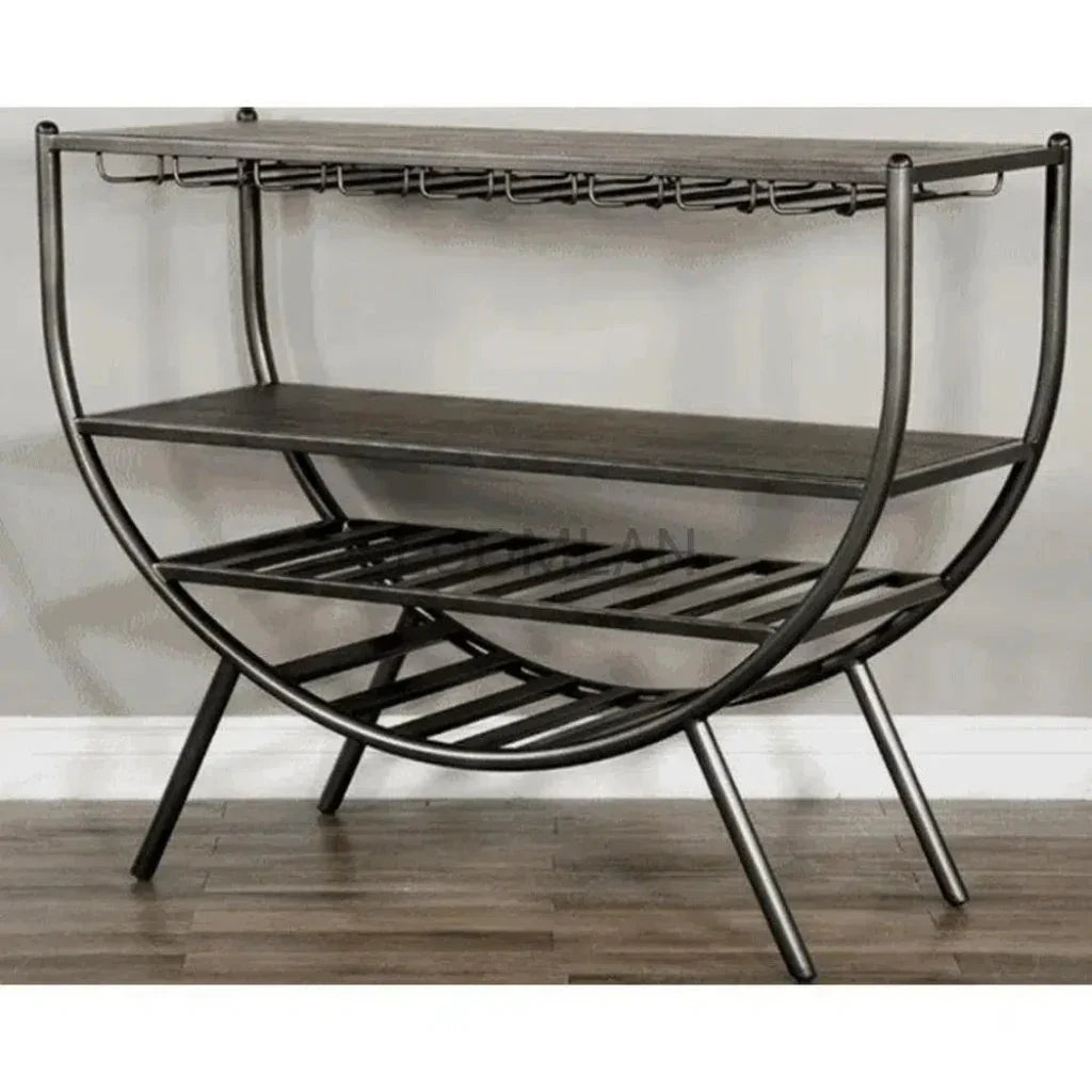 Homestead Dark Brown Wine Rack Server-Home Bar Carts-Sunny D-LOOMLAN