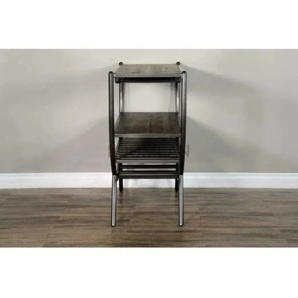 Homestead Dark Brown Wine Rack Server-Home Bar Carts-Sunny D-LOOMLAN