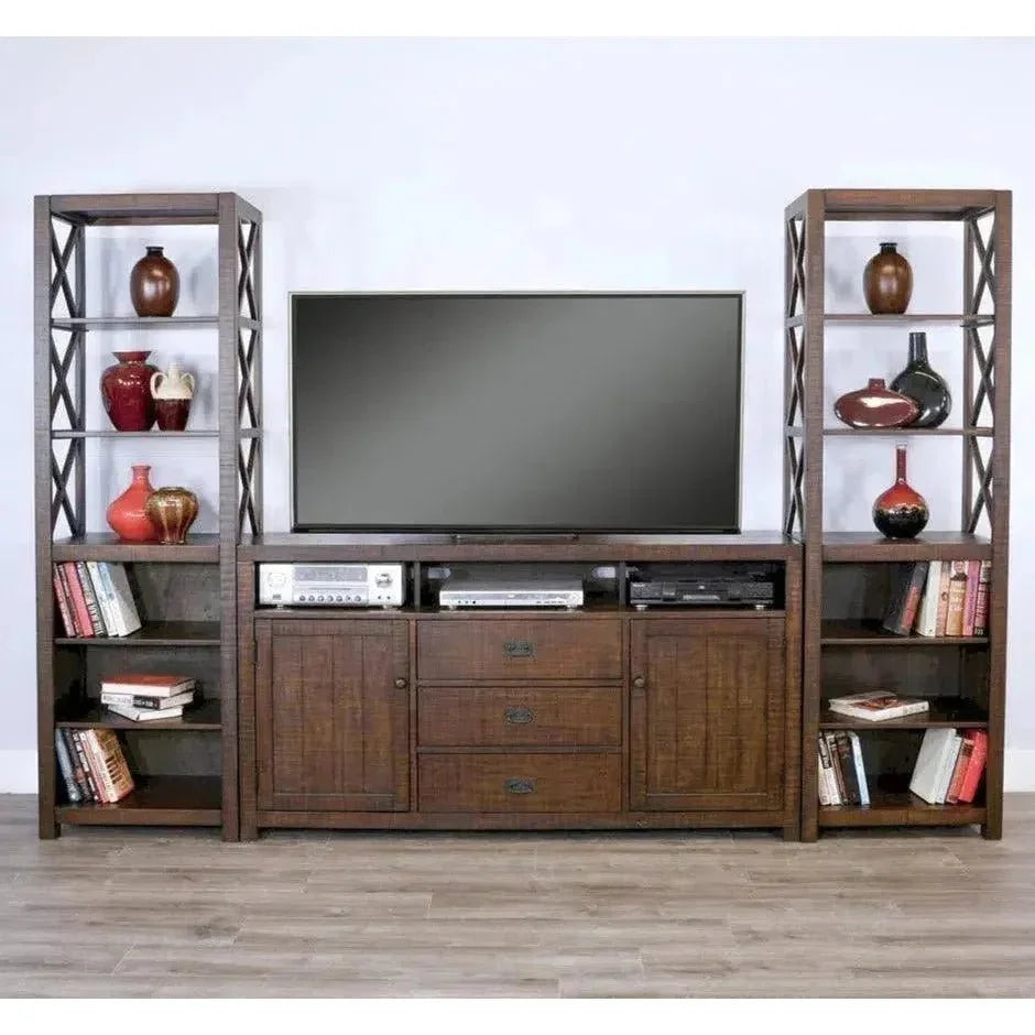 Homestead Entertainment Wall Dark Brown-Entertainment Wall Unit-Sunny D-LOOMLAN
