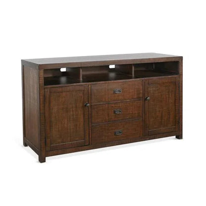 Homestead Entertainment Wall Dark Brown-Entertainment Wall Unit-Sunny D-LOOMLAN