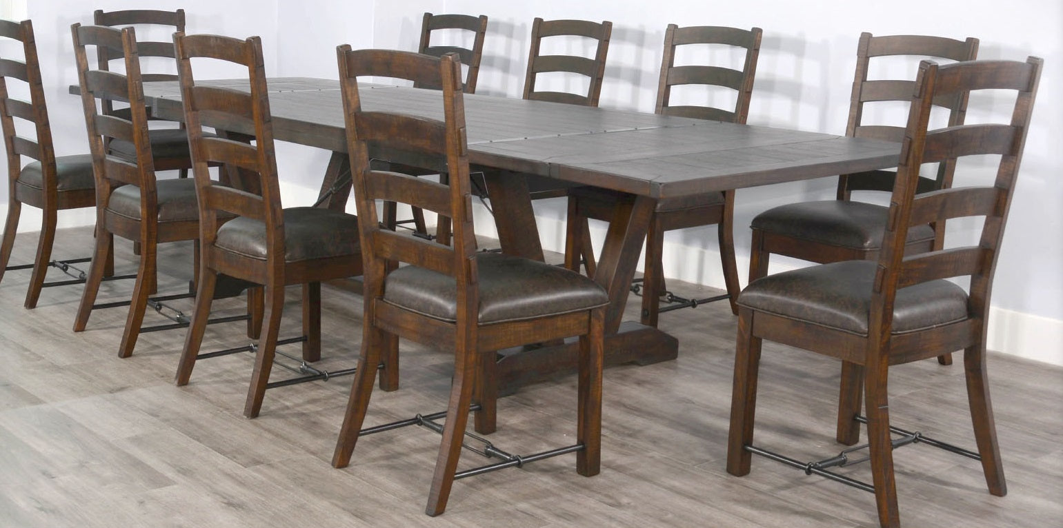 Homestead Extendable Dining Table with Folding Leaves-Dining Tables-Sunny D-LOOMLAN