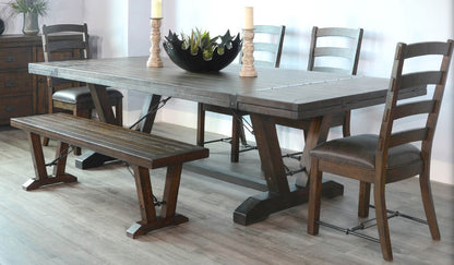 Homestead Extendable Dining Table with Folding Leaves-Dining Tables-Sunny D-LOOMLAN