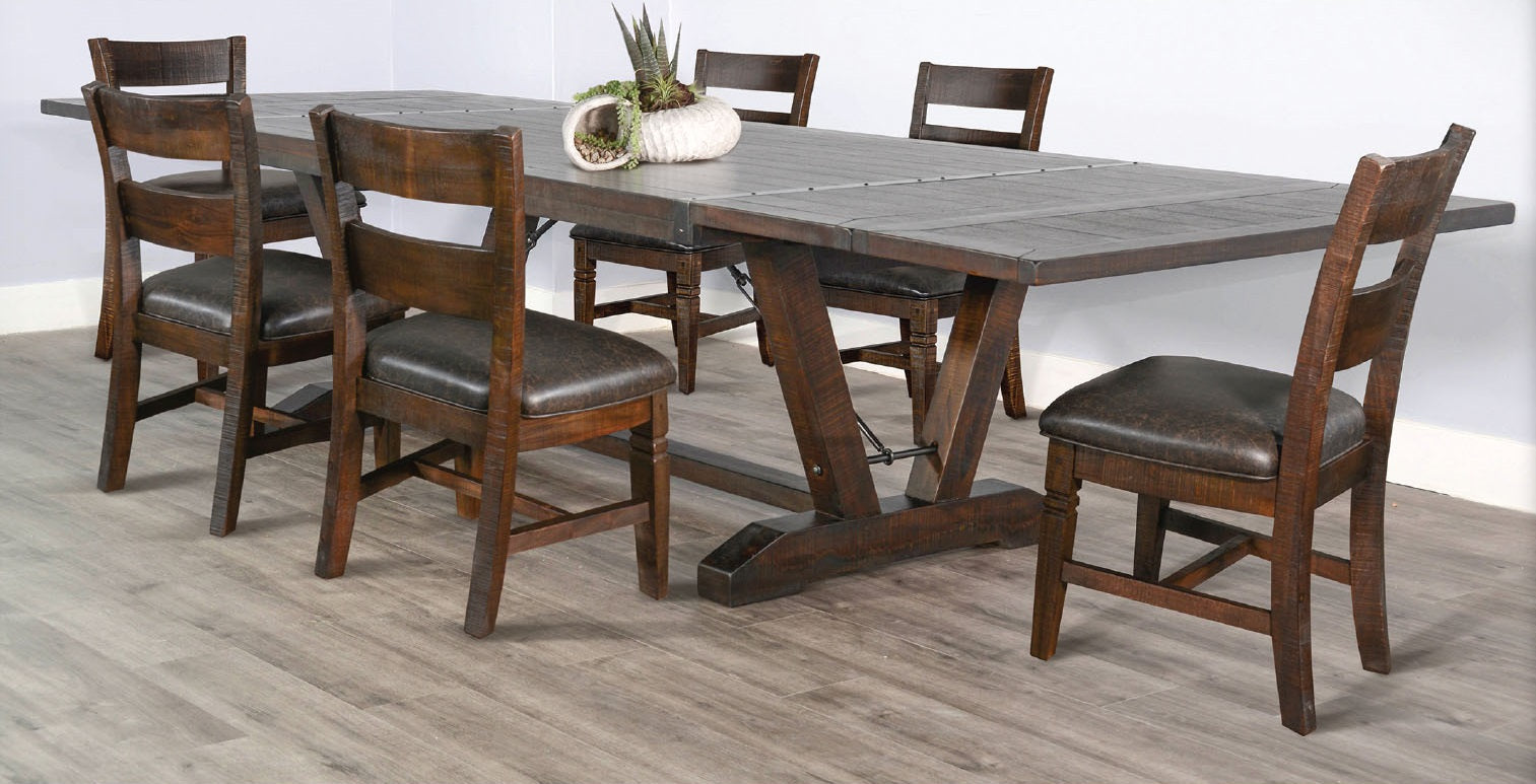 Homestead Extendable Dining Table with Folding Leaves-Dining Tables-Sunny D-LOOMLAN