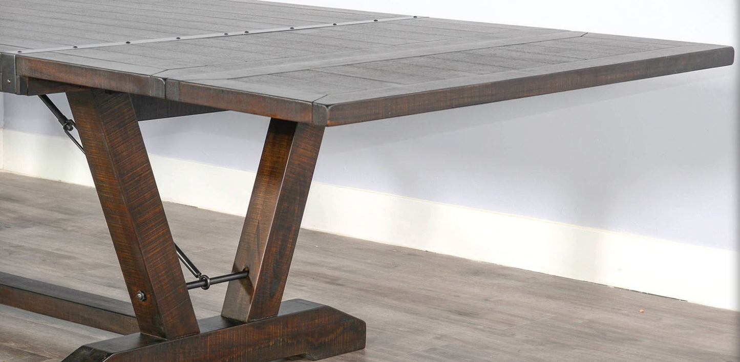 Homestead Extendable Dining Table with Folding Leaves-Dining Tables-Sunny D-LOOMLAN