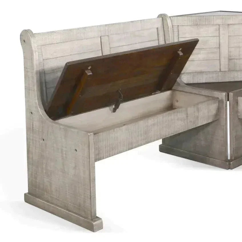 Homestead Grey Corner Table Breakfast Nook Set Storage-Dining Table Sets-Sunny D-LOOMLAN