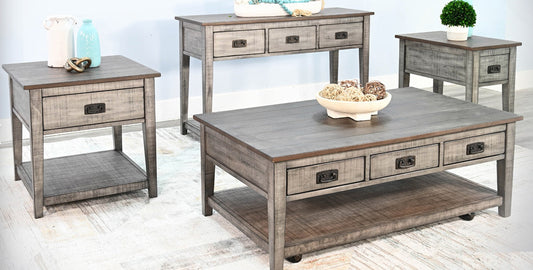 Homestead Hills Three Drawers Wood Coffee Table