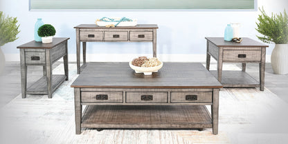 Homestead Hills Three Drawers Wood Coffee Table