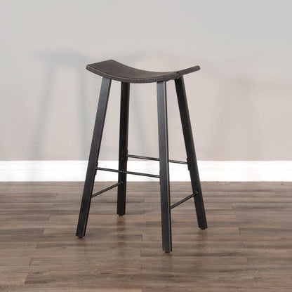 Homestead Saddle Seat Metal Barstool 2PC