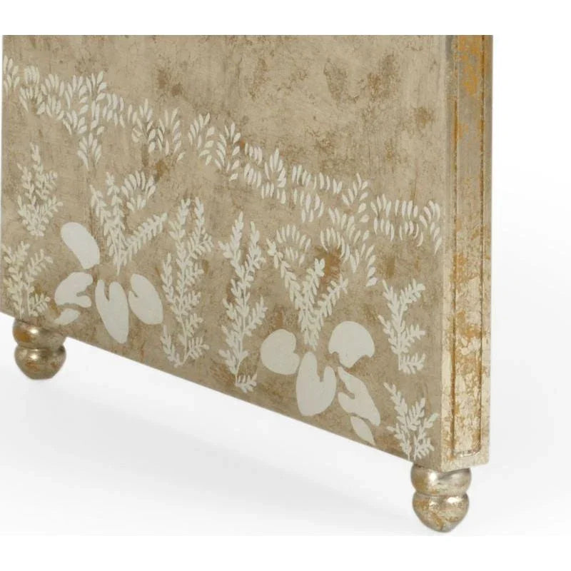 Hong Kong Silver Leafed Wood Desk-Home Office Desks-Chelsea House-LOOMLAN