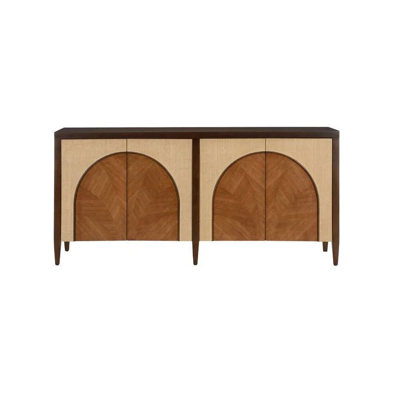 Honopu Textural Arch - Shaped Wood Cabinet - LOOMLAN - Wildwood - Accent Cabinets