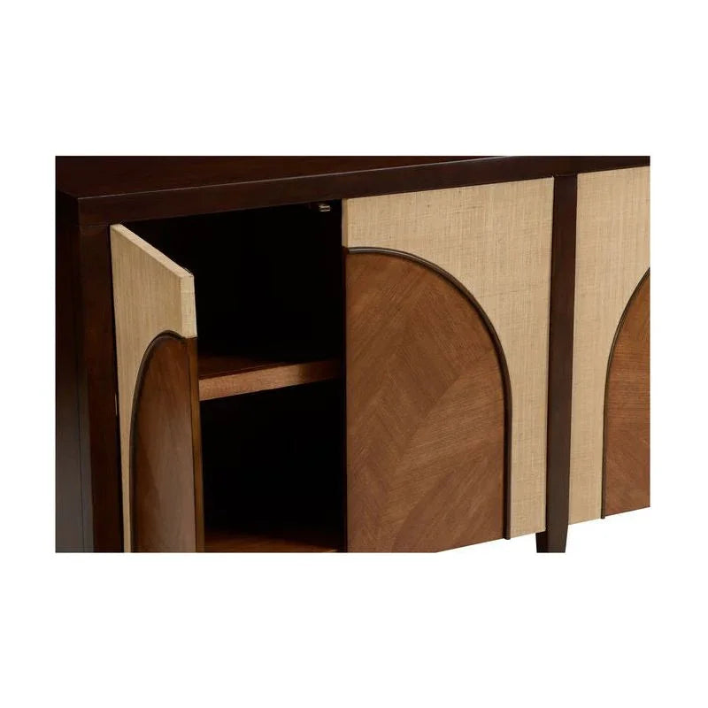 Honopu Textural Arch - Shaped Wood Cabinet - LOOMLAN - Wildwood - Accent Cabinets