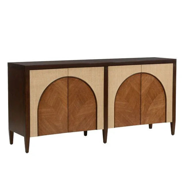 Honopu Textural Arch - Shaped Wood Cabinet - LOOMLAN - Wildwood - Accent Cabinets