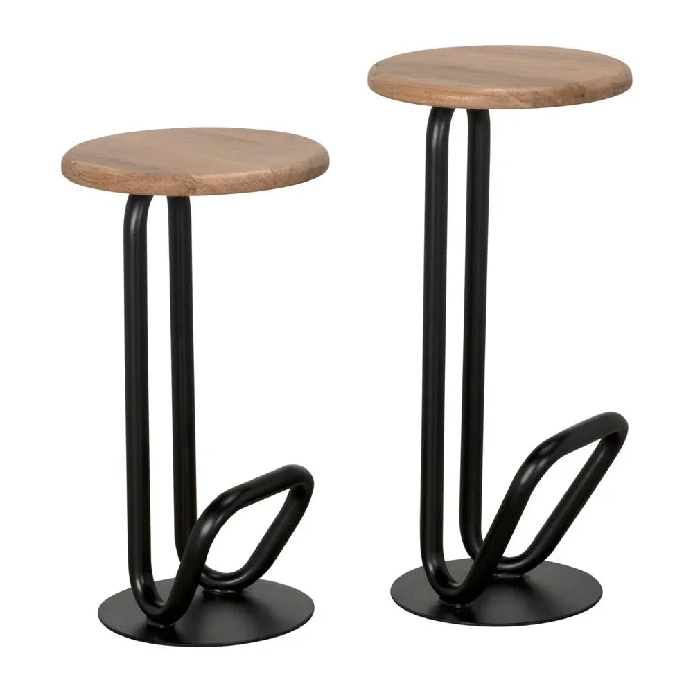 Hook Industrial Steel Framed Bar Stool - LOOMLAN - Noir - Bar Stools
