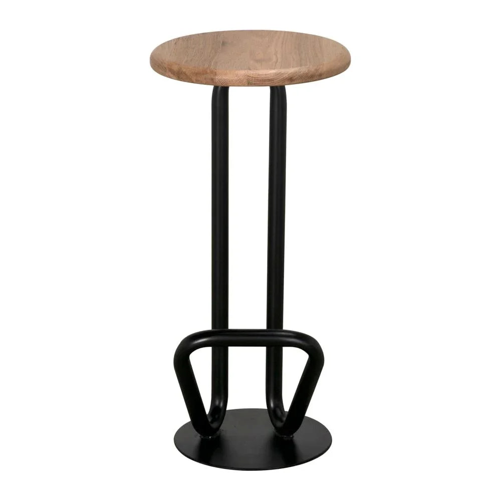 Hook Industrial Steel Framed Bar Stool - LOOMLAN - Noir - Bar Stools