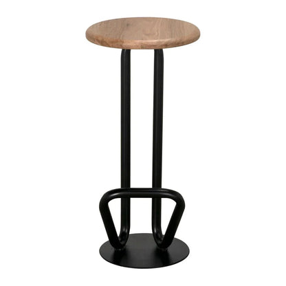 Hook Industrial Steel Framed Bar Stool - LOOMLAN - Noir - Bar Stools