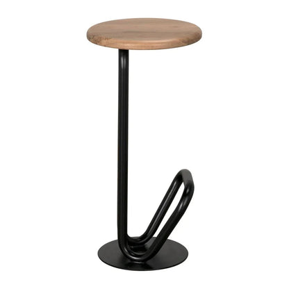 Hook Industrial Steel Framed Bar Stool - LOOMLAN - Noir - Bar Stools