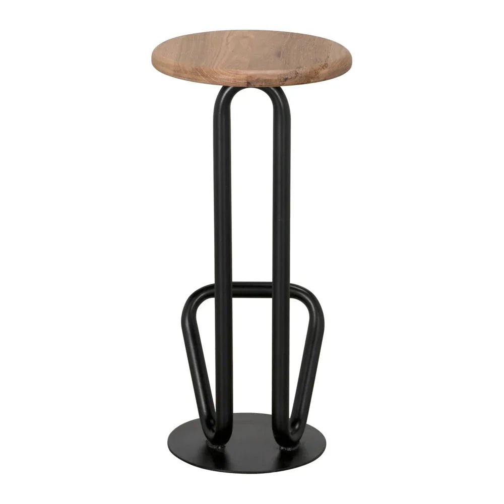 Hook Industrial Steel Framed Bar Stool - LOOMLAN - Noir - Bar Stools