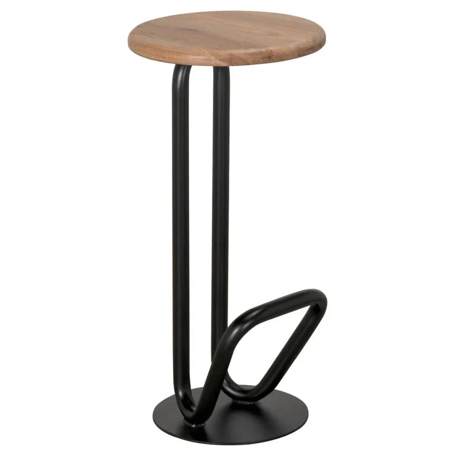Hook Industrial Steel Framed Bar Stool - LOOMLAN - Noir - Bar Stools
