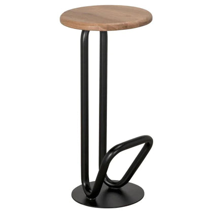 Hook Industrial Steel Framed Bar Stool - LOOMLAN - Noir - Bar Stools