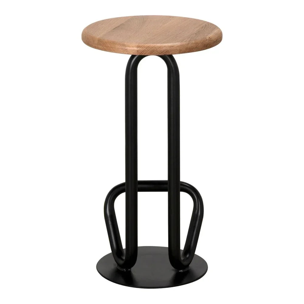Hook Industrial Steel Framed Counter Stool - LOOMLAN - Noir - Counter Stools