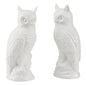 Hoot White Ceramic Figurines Sculpture (Pr)