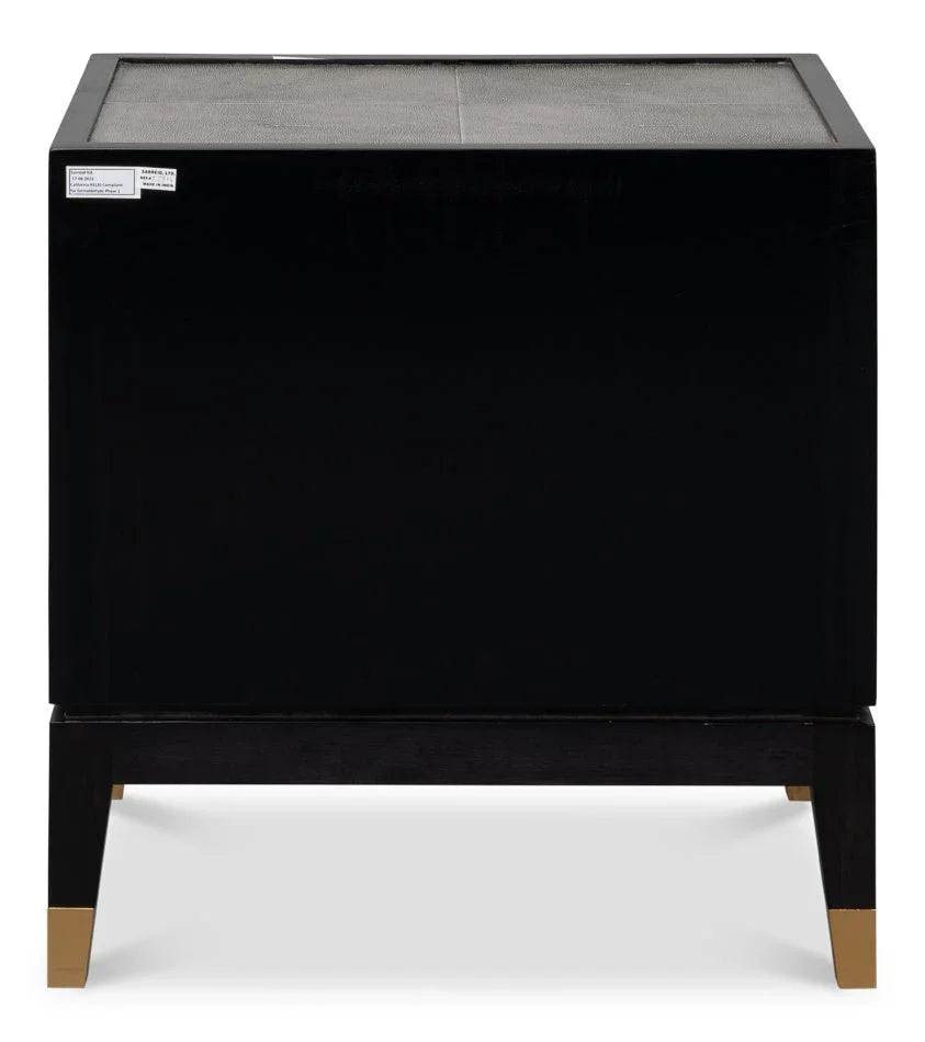 Horatio Two Drawer Leather Nightstand - LOOMLAN - Sarreid - Nightstands