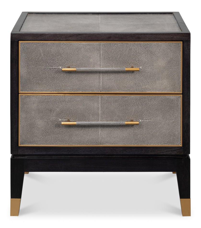 Horatio Two Drawer Leather Nightstand - LOOMLAN - Sarreid - Nightstands