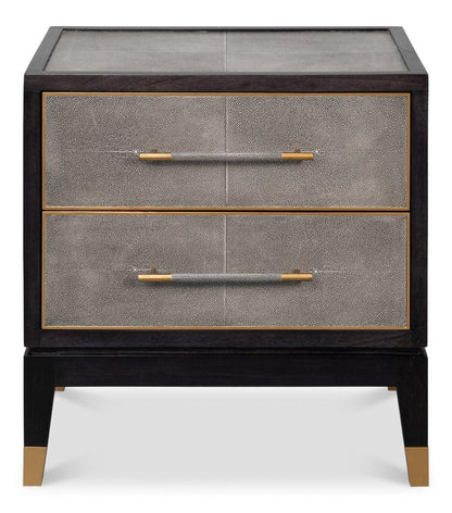Horatio Two Drawer Leather Nightstand - LOOMLAN - Sarreid - Nightstands