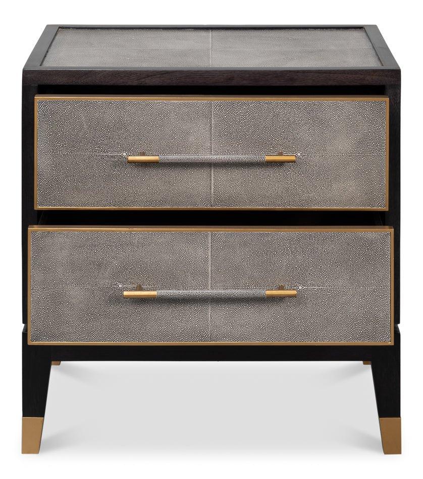 Horatio Two Drawer Leather Nightstand - LOOMLAN - Sarreid - Nightstands
