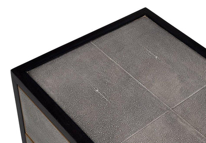 Horatio Two Drawer Leather Nightstand - LOOMLAN - Sarreid - Nightstands