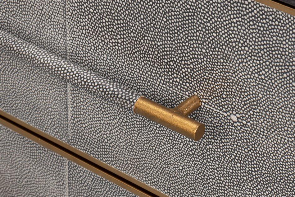 Horatio Two Drawer Leather Nightstand - LOOMLAN - Sarreid - Nightstands