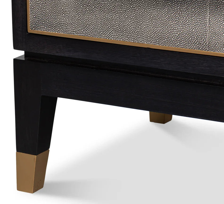 Horatio Two Drawer Leather Nightstand - LOOMLAN - Sarreid - Nightstands