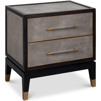 Horatio Two Drawer Leather Nightstand - LOOMLAN - Sarreid - Nightstands