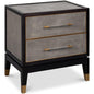 Horatio Two Drawer Leather Nightstand - LOOMLAN - Sarreid - Nightstands