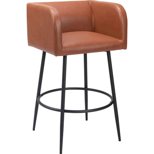 Horbat Barstool (Set of 2) Brown - LOOMLAN - Zuo Modern - Bar Stools