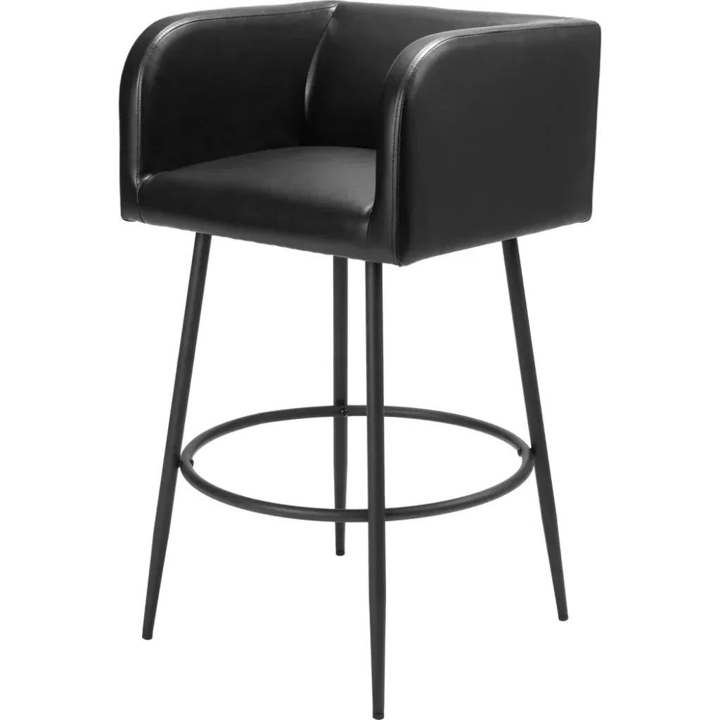 Horbat Barstool (Set of 2) Black - LOOMLAN - Zuo Modern - Bar Stools