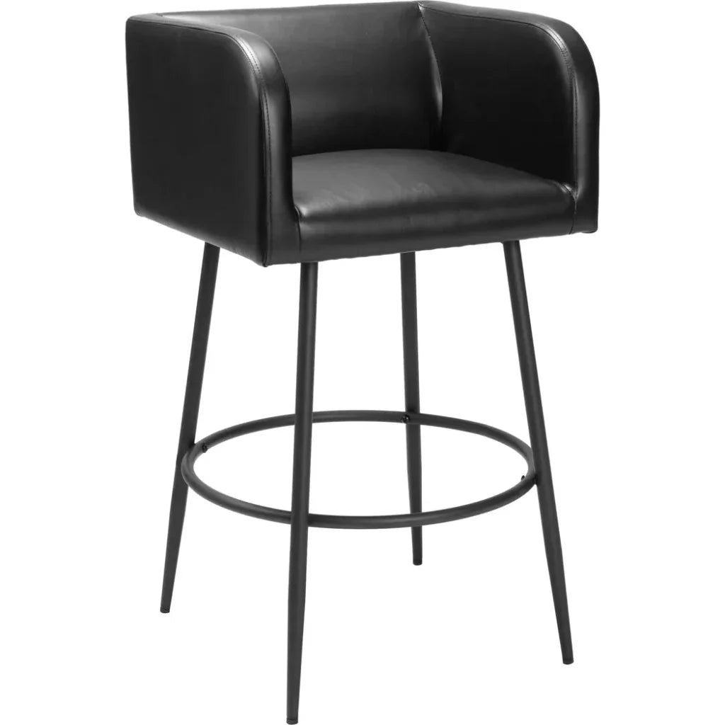 Horbat Barstool (Set of 2) Black - LOOMLAN - Zuo Modern - Bar Stools