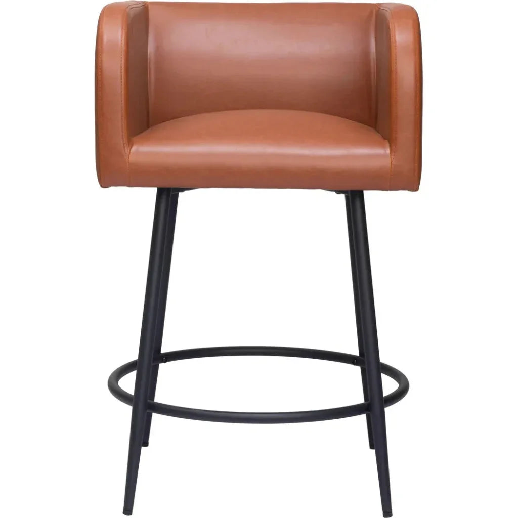 Horbat Counter Stool (Set of 2) Brown - LOOMLAN - Zuo Modern - Counter Stools